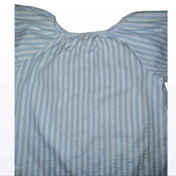 Copper Key Little Girls Blue and White Top With Flutter Sleeves Size S - Picture 4 of 6